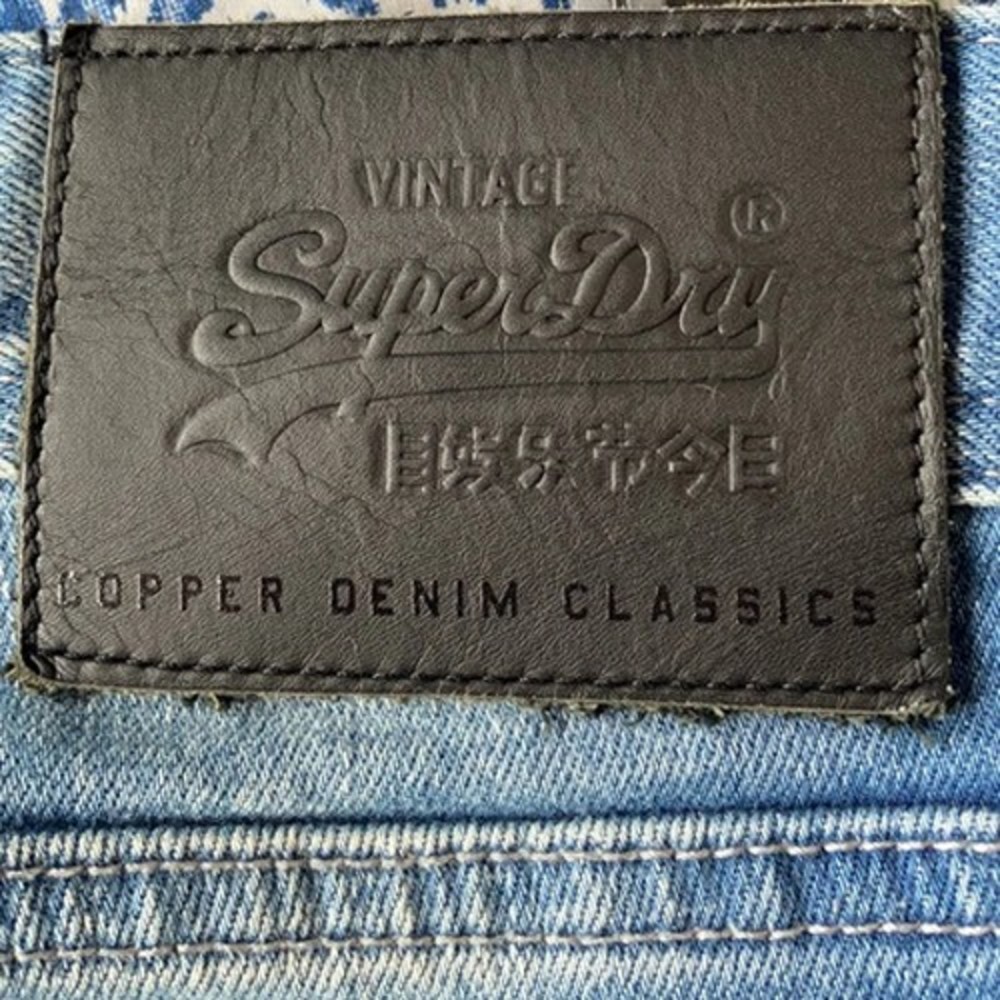 Superdry 30W 34L Copper Denim Skinny Vintage Style Blue Jeans - Picture 6 of 8